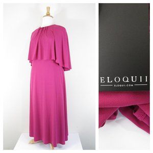 Eloquii Plus Size Solid Pink A-line Cape Midi Dress Size 14 Formal Career NWT